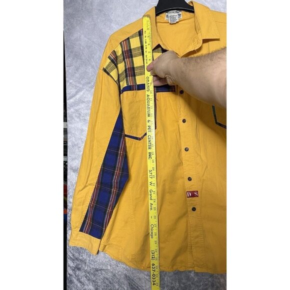 It’s Your Brand Yellow Cotton Vtg‎ Button Up Long Sleeve Western Shirt XL - Picture 9 of 12
